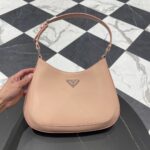 프라다 (블랙프라임) 클레오 대형 호보백 소가죽 핑크 BC156