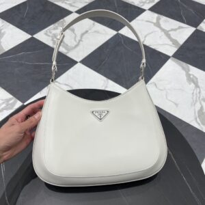 프라다 (블랙프라임) 클레오 대형 핸드백 레더 화이트 BC156