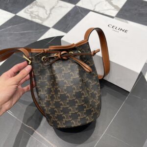 셀린느 (블랙프라임) 미니 블랙 팬텀 버킷백 Mini 레더 로고 패턴 블랙 191142