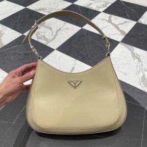 프라다 (블랙프라임) 클레오 대형 핸드백 대형 레더 베이지 BC156