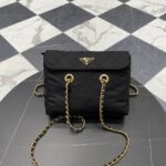 프라다 (블랙프라임) 체인백 크로스백 중형 Nylon, Leather 체인 스트랩 블랙 BD620