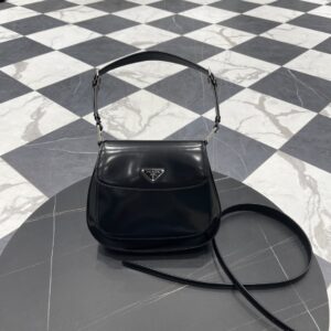프라다 (블랙프라임) 클레오 대형 플랩 숄더백 블랙 1BD303