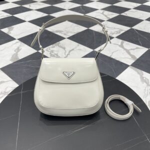 프라다 (블랙프라임) 클레오 대형 플랩 숄더백 레더 아이보리 BD303