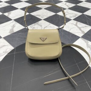 프라다 (블랙프라임) 클레오 대형 플랩 숄더백 레더 아이보리 BD303