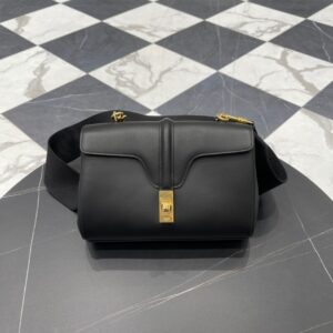 셀린느 (블랙프라임) 틴 16 숄더백 소가죽 블랙