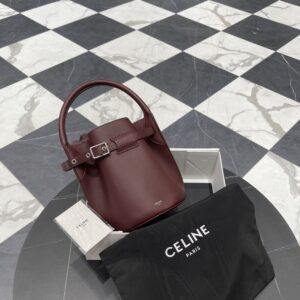 셀린느 (블랙프라임) 빅 백 버킷 나노 버킷백 Nano 소가죽 버건디 187243