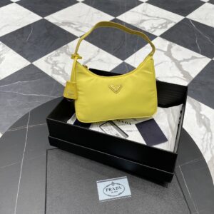 프라다 (블랙프라임) 호보 미니 호보백 Mini 레더 노란색 NE515