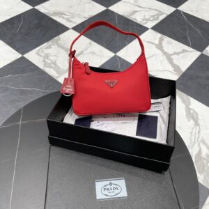 프라다 (블랙프라임) 호보백 레더 레드 NE515