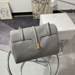 셀린느 (블랙프라임) 소프트 16 토트백 그레이 레더 그레이 194043