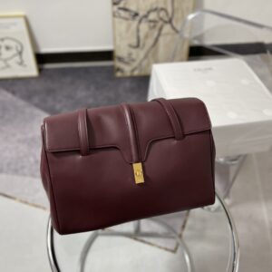 셀린느 (블랙프라임) 소프트 16 가방 Mini 가죽 버건디 194043