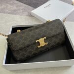 셀린느 (블랙프라임) 트리옴프 체인 숄더백 레더 블랙프라임 화이트 197412