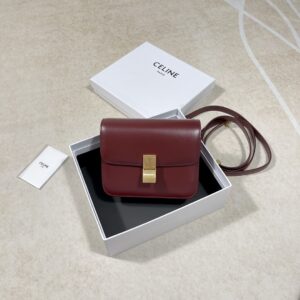 셀린느 (블랙프라임) 미니 박스 백 크로스백 Mini 가죽 버건디 192523