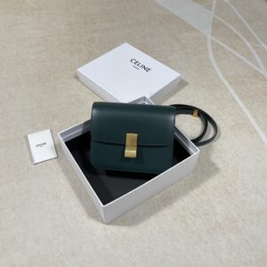 셀린느 (블랙프라임) 티안 박스 핸드백 레더 그린 192523