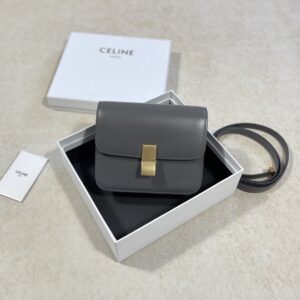 셀린느 (블랙프라임) 티안 박스 가방 레더 블랙프라임, 스틸 하드웨어 그레이 192523