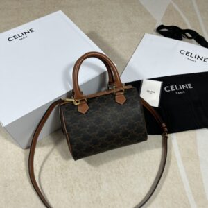 셀린느 (블랙프라임) 미니 보스턴백 토트백 Mini 레더 블랙프라임 브라운 197582