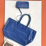 고야드 (리미티드) 안주 미니 토트백 Mini 레더 고야딘 패턴 블루 8017