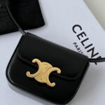 셀린느 (블랙프라임) 미니 카레도 백 크로스백 Mini 레더 골드 로고 블랙