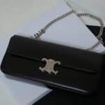 셀린느 (블랙프라임) 셀린느 롱 체인 숄더백 어깨백 레더 블랙 197412