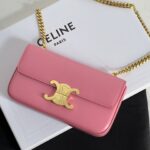 셀린느 (블랙프라임) 체인 숄더백 레더 체인 핑크 197993