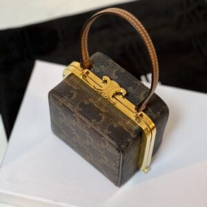 셀린느 (블랙프라임) 미니 박스 백 Mini 레더 블랙프라임 브라운 197242