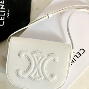 셀린느 (블랙프라임) 폴코 마르사르백 크로스백 레더 로고 장식 화이트 198263