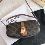 셀린느 (블랙프라임) 타부 클러치 미니 Mini 가죽 로고 프린트 브라운 0I593