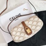 셀린느 (블랙프라임) 타부 클러치 미니 Mini 캔버스 로고 아이보리 0I593