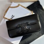 씨엘린 (블랙프라임) 블랙 체인 숄더백 전체 가죽 금속 체인 199243