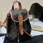 셀린느 (블랙프라임) 셀린느 로고 더블 백팩 캔버스 로고 패턴 브라운 197662