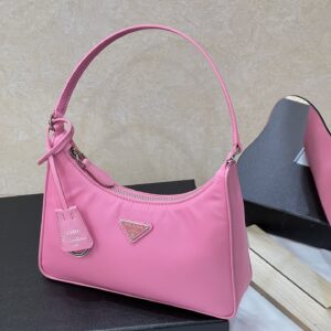 프라다 (블랙프라임) 호보백 레더 핑크 NE204