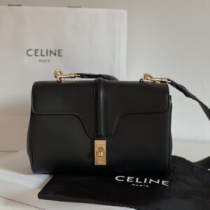 셀린느 (블랙프라임) 틴 소프트 16 숄더백 소가죽 블랙 196853