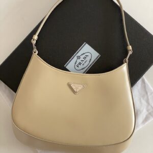 프라다 (블랙프라임) 클레오 미디움 숄더백 미디움 가죽 블랙프라임 베이지 BC499