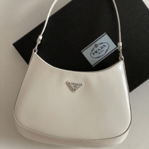 프라다 (블랙프라임) 클레오 미니 호보백 Hobo Bag Mini Nylon, Leather 화이트 BC499