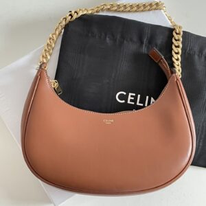 셀린느 (블랙프라임) 아바 체인 숄더백 레더 체인 브라운 199583