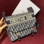 디올 (OC) 디올 캠프 대형 메신저백 캔버스 클래식 자수 네이비 1240