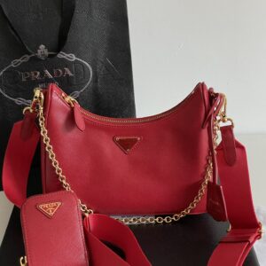 프라다 (블랙프라임) 호보백 소가죽 레드 BH204