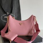 프라다 (블랙프라임) 호보백 소가죽 핑크 BH204