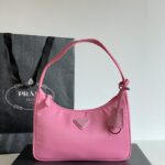 프라다 (블랙프라임) 호보백 나일론 핑크 NE515