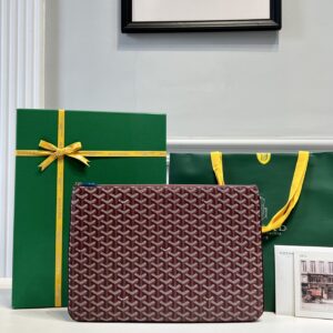 고야드 (리미티드) 세나 파우치 고야딘 캔버스 리미티드 에디션 버건디 8011