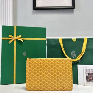 고야드 (리미티드) 세나 파우치 MM 고야딘 캔버스 리미티드 에디션 옐로우 8012