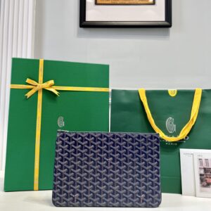 고야드 (리미티드) 세나 파우치 MM 고야딘 캔버스 리미티드 에디션 네이비 8012