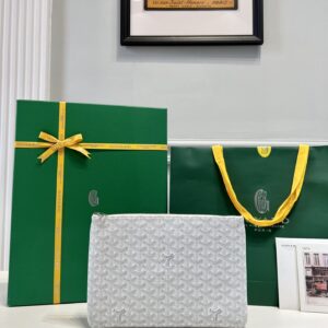 고야드 (리미티드) 세나 파우치 MM 고야딘 캔버스 리미티드 에디션 화이트 8012