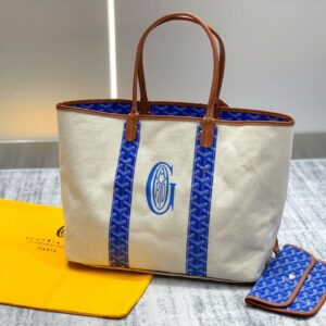 고야드 (리미티드) 생 루이 토트 쇼핑백 양면 사용 가능 고야딘 캔버스 리미티드 에디션 아이보리 블루 8037
