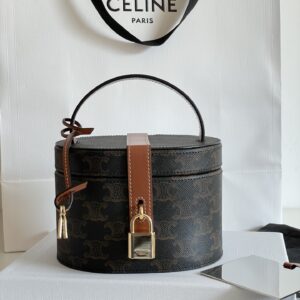 셀린느 (블랙프라임) 블랙프라임 화장품 가방 레더 박스형 브라운 199362