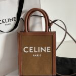 셀린느 (블랙프라임) 미니 카바스 토트 토트백 Mini 황마 캔버스 블랙프라임 브라운