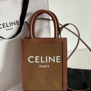 셀린느 (블랙프라임) 미니 카바스 토트 토트백 Mini 황마 캔버스 블랙프라임 브라운