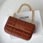 셀린느 (블랙프라임) 마텔라즈 모노크롬 체인 숄더백 레더 체인 브라운 111273