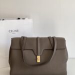 셀린느 (블랙프라임) 소프트 16 토트백 대형 레더 그레이 194043