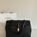 셀린느 (블랙프라임) 소프트 16 토트백 대형 레더 블랙 194043