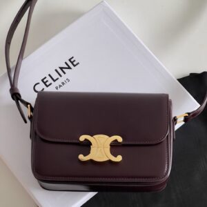 셀린느 (블랙프라임) 트리옴프 미디움 숄더백 미디움 가죽 블랙프라임 버건디 188423